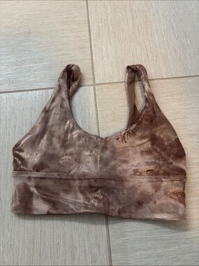 lululemon athletica Metallic Taupe Pink Tie-Dye Sports Bra